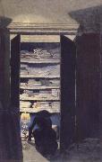 Felix Vallotton Woman Searching through a cupboard painting